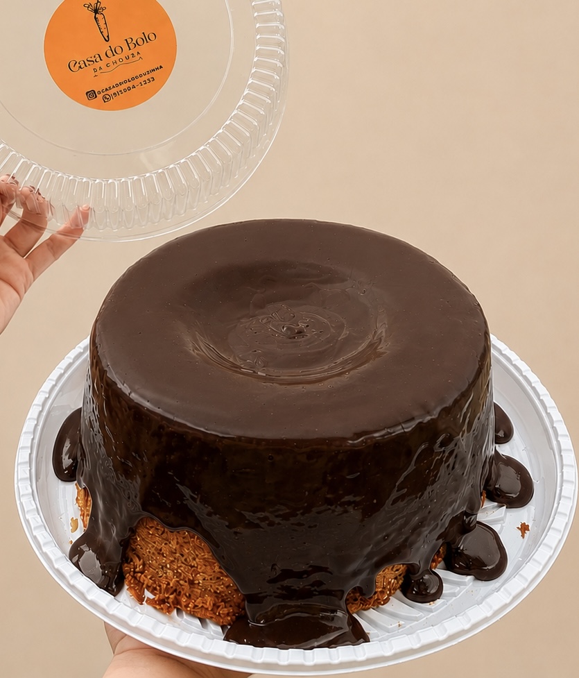 Bolo de Cenoura com Exagero de Chocolate 50% - Vulcão - G